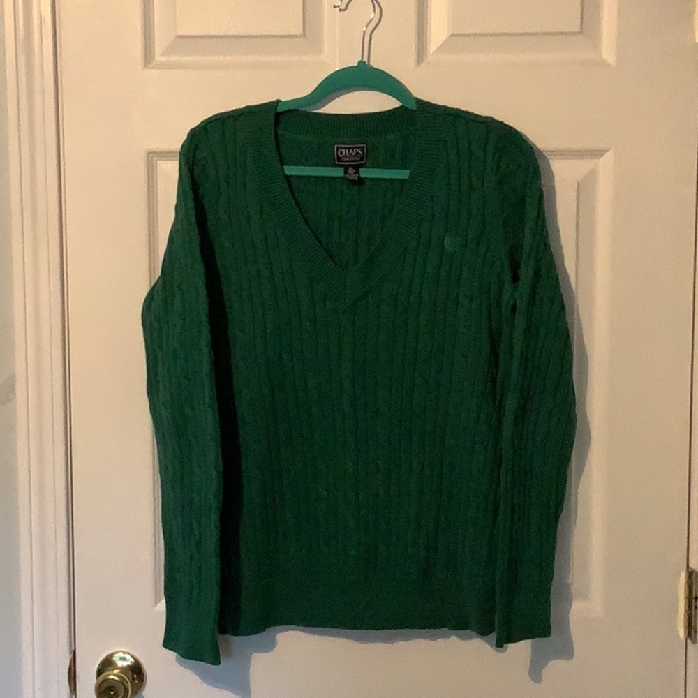 Chaps cable knit v-neck sweater